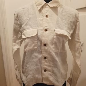 Ann Taylor white button up top size small